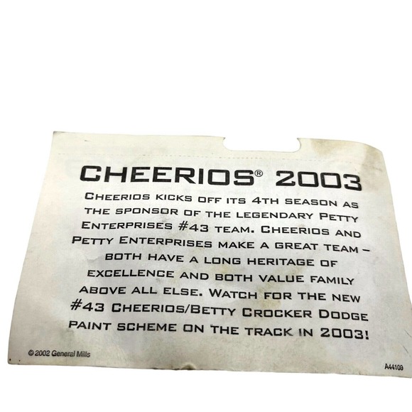 Nascar Diecast Car General Mills 2003 Cheerios #43 Petty Enterprises Promo - Picture 6 of 8
